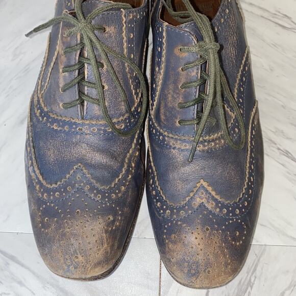John Fluevog Grey Leather Distressed Oxford Shoes Size 6 main image 11